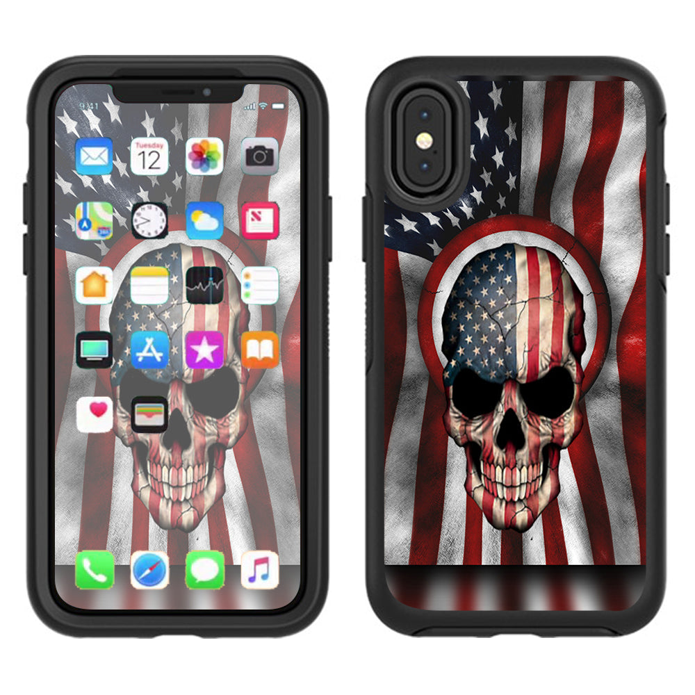  America Skull Military Usa Murica Otterbox Defender Apple iPhone X Skin