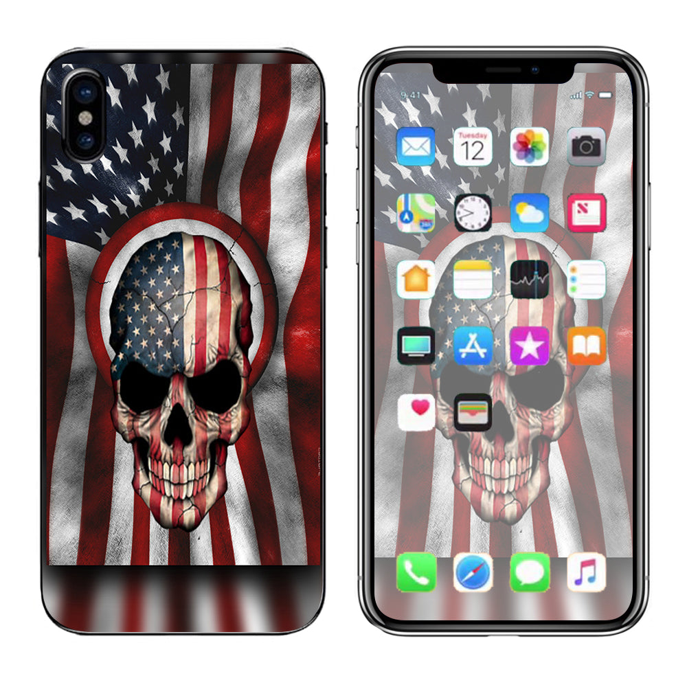  America Skull Military Usa Murica Apple iPhone X Skin