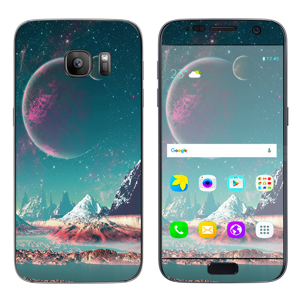  Planets And Moons Mountains Samsung Galaxy S7 Skin