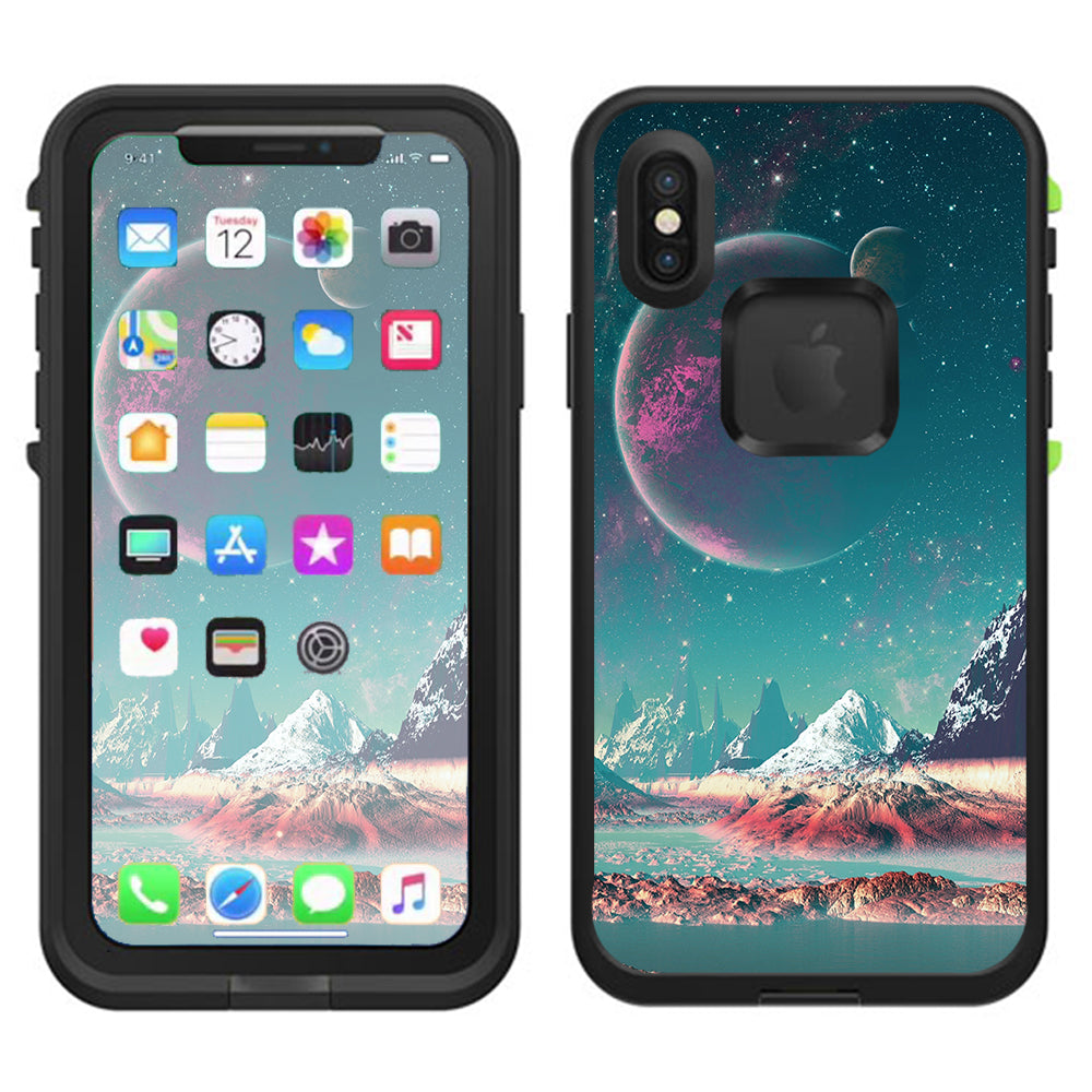  Planets And Moons Mountains Lifeproof Fre Case iPhone X Skin