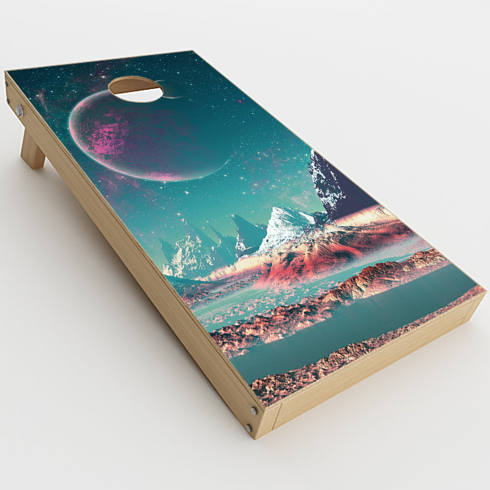  Planets And Moons Mountains Cornhole Game Boards  Skin