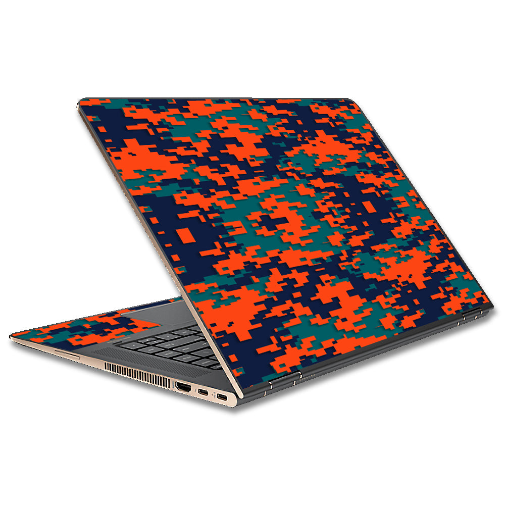  Digi Camo Team Colors Camouflage Orange Teal HP Spectre x360 15t Skin