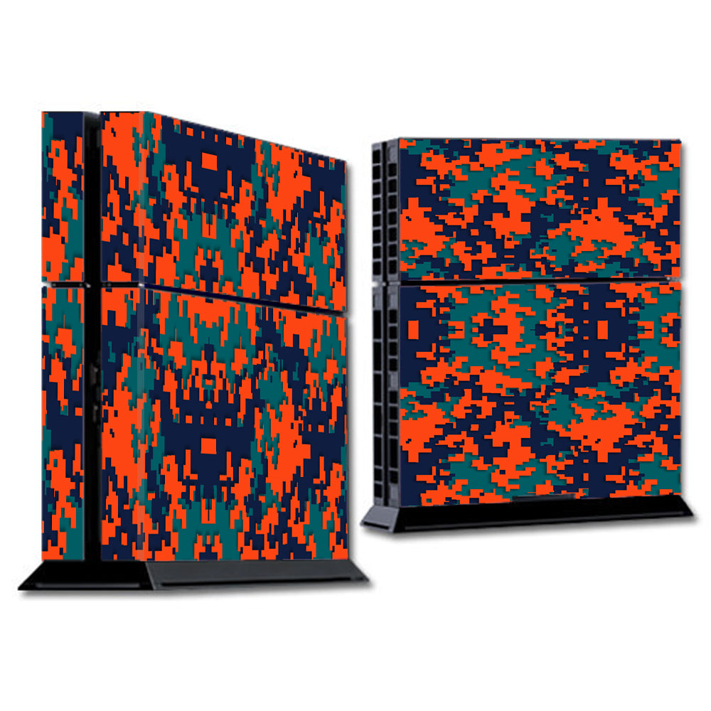 Digi Camo Team Colors Camouflage Orange Teal Sony Playstation PS4 Skin