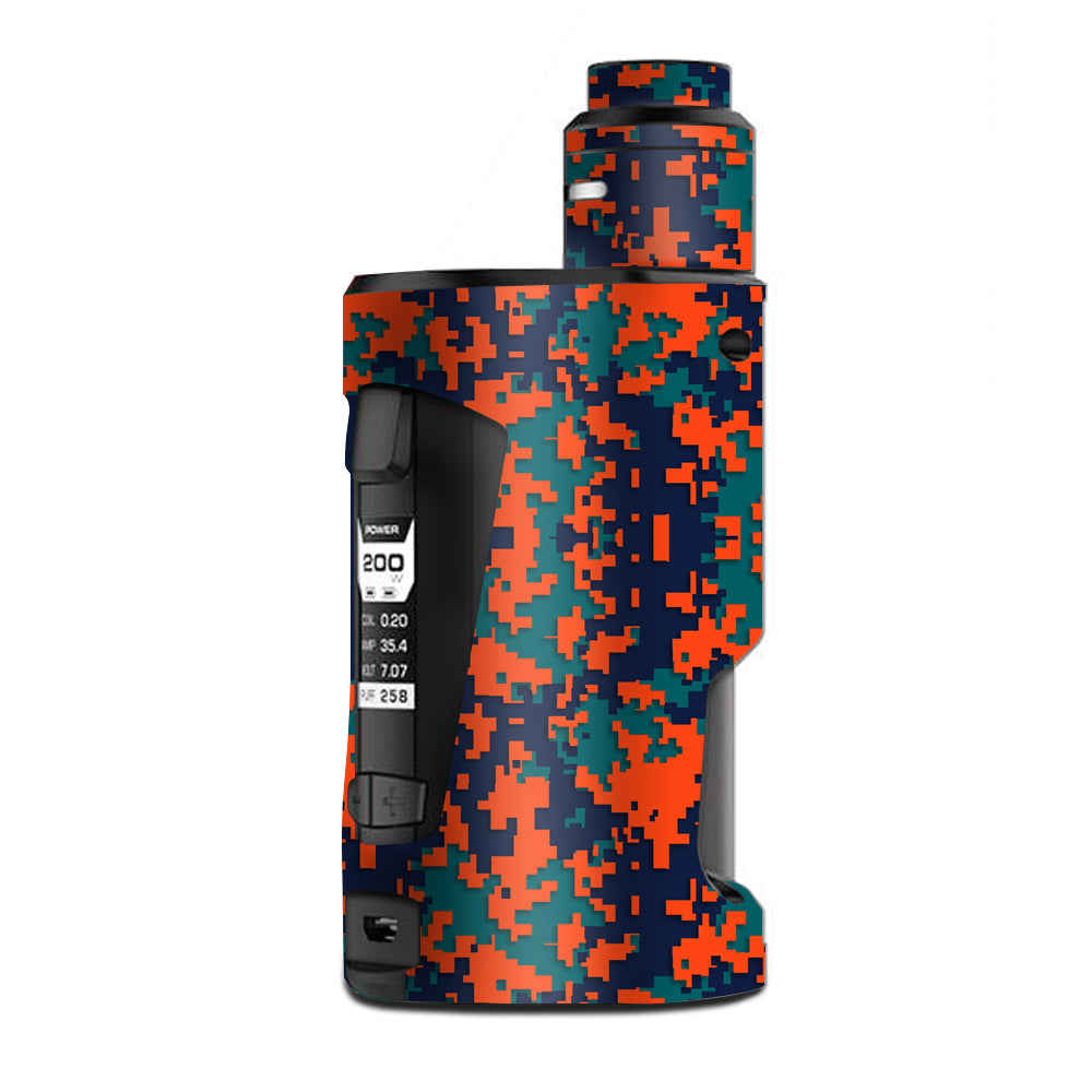  Digi Camo Sports Teams Colors Digital Camouflage Orange Teal G Box Squonk Geek Vape Skin