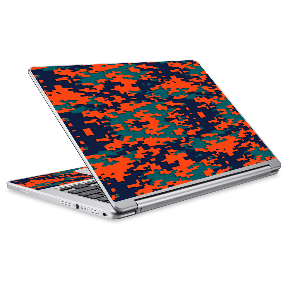  Digi Camo Team Colors Camouflage Orange Teal Acer Chromebook R13 Skin