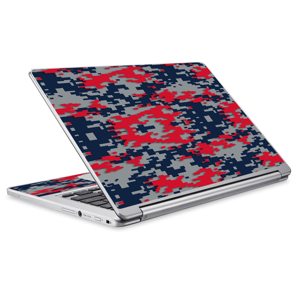  Digi Camo Team Colors Camouflage Red Grey Blue Acer Chromebook R13 Skin