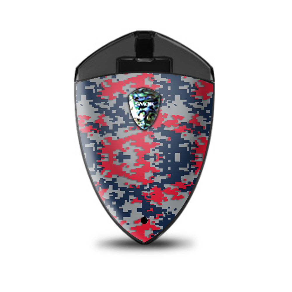  Digi Camo Sports Teams Colors Digital Camouflage Red Grey Blue Smok Rolo Badge Skin