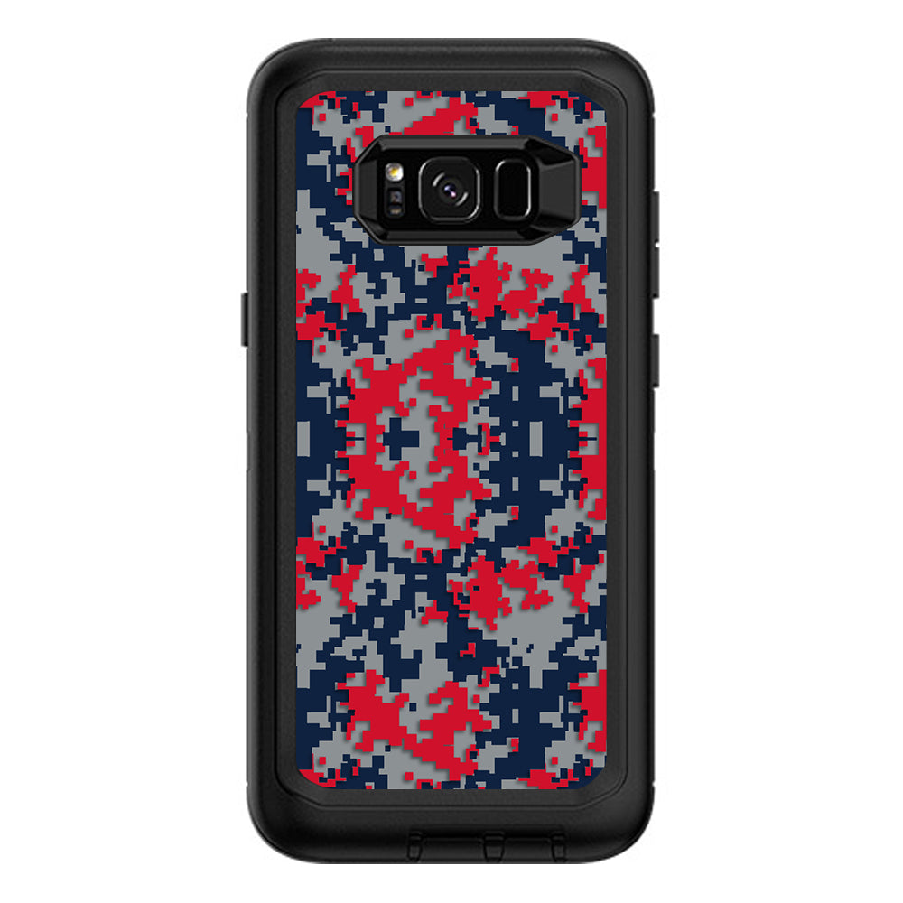  Digi Camo Team Colors Camouflage Red Grey Blue Otterbox Defender Samsung Galaxy S8 Plus Skin