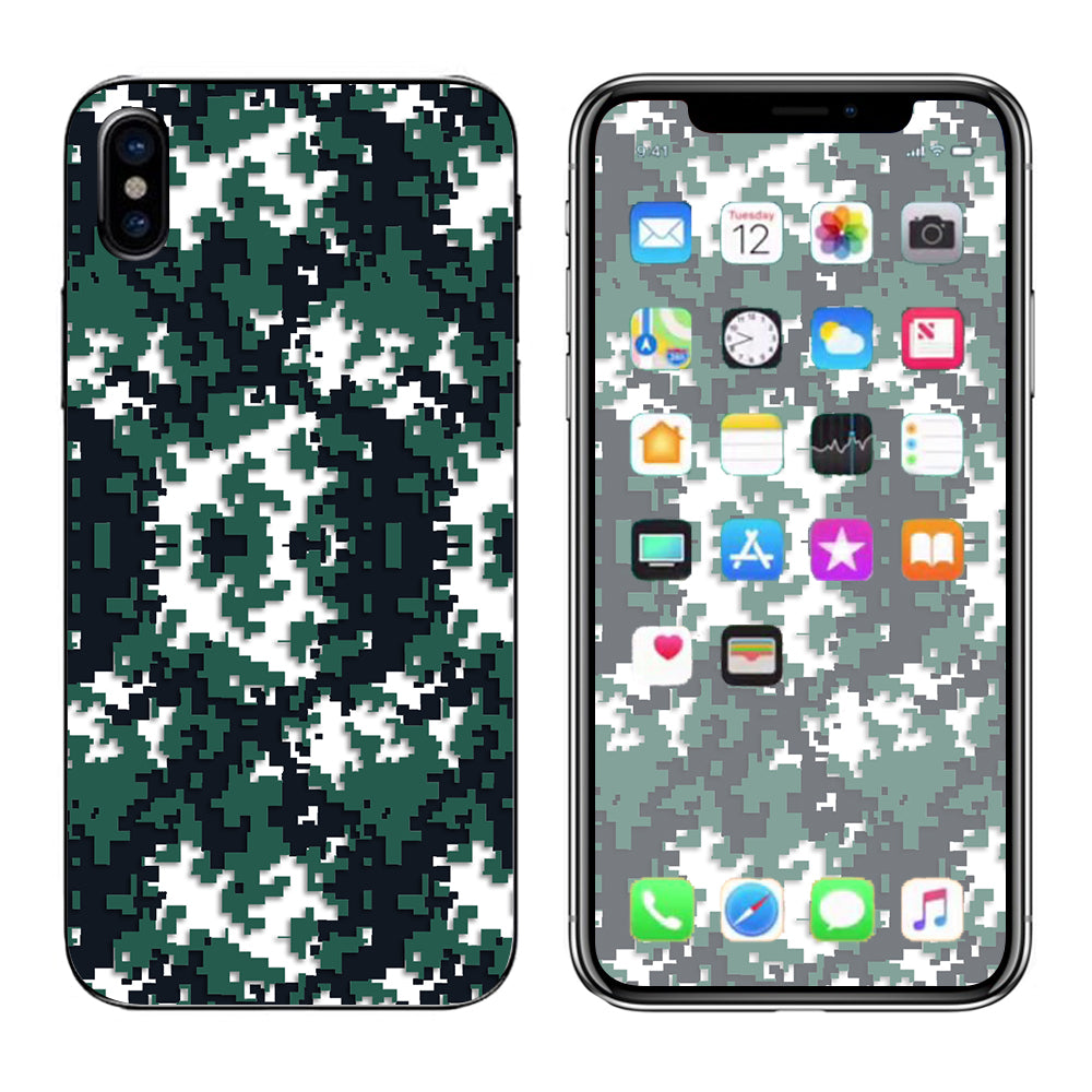 Digi Camo Team Colors Camouflage Green Black Apple iPhone X Skin