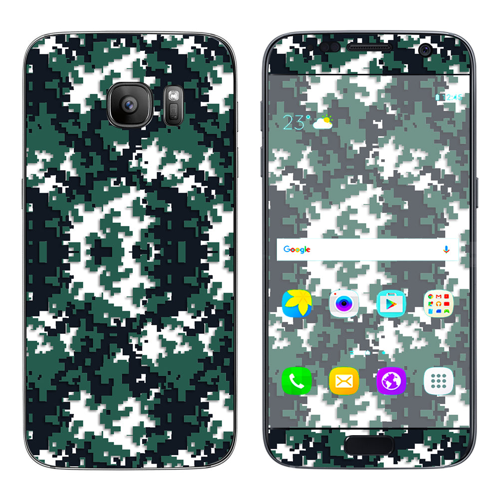  Digi Camo Team Colors Camouflage Green Black Samsung Galaxy S7 Skin