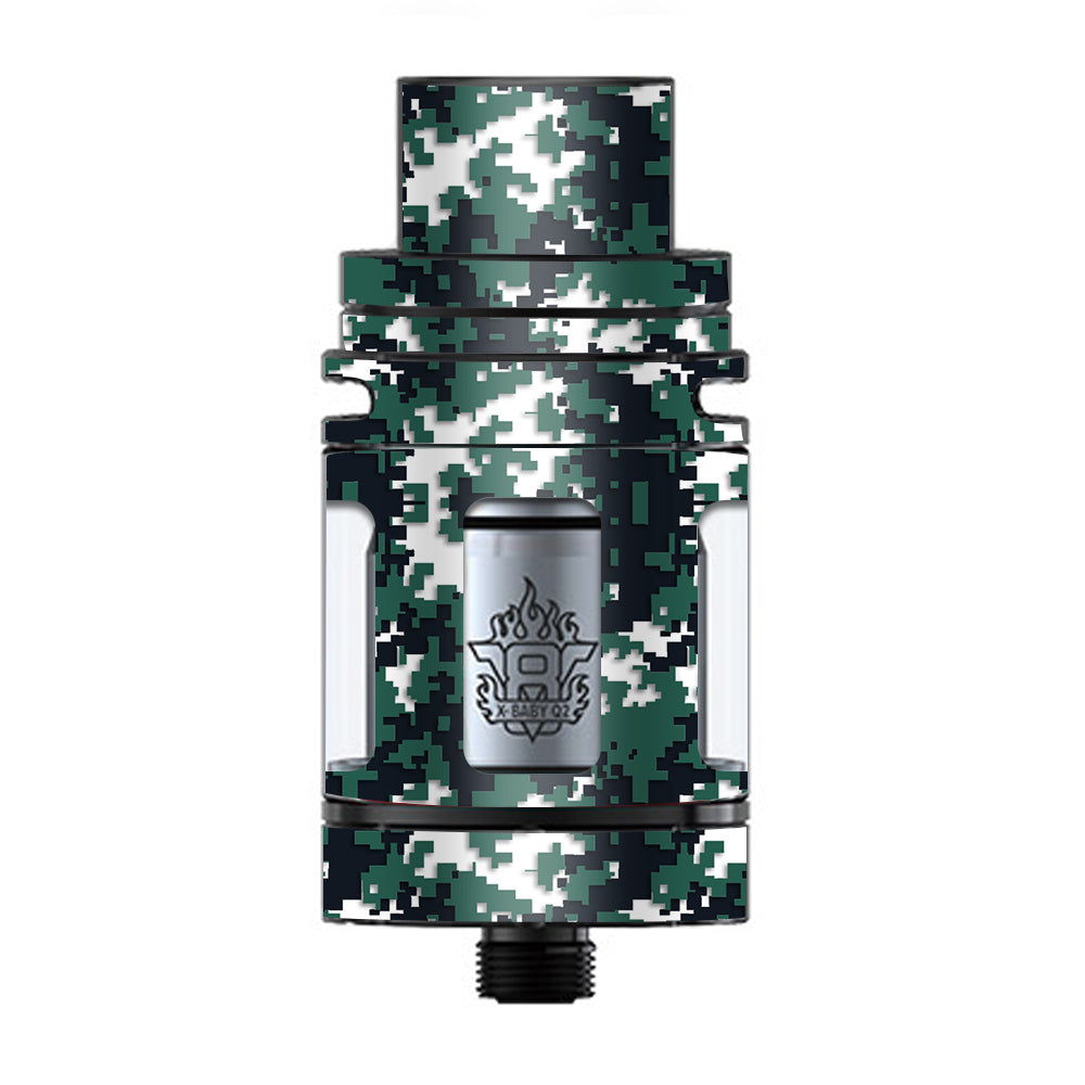  Digi Camo Sports Teams Colors Digital Camouflage Green Black TFV8 X-baby Tank Smok Skin