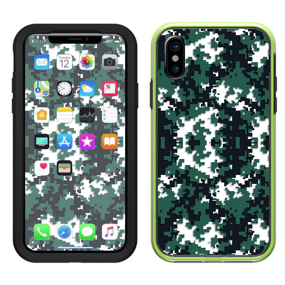  Digi Camo Team Colors Camouflage Green Black Lifeproof Slam Case iPhone X Skin