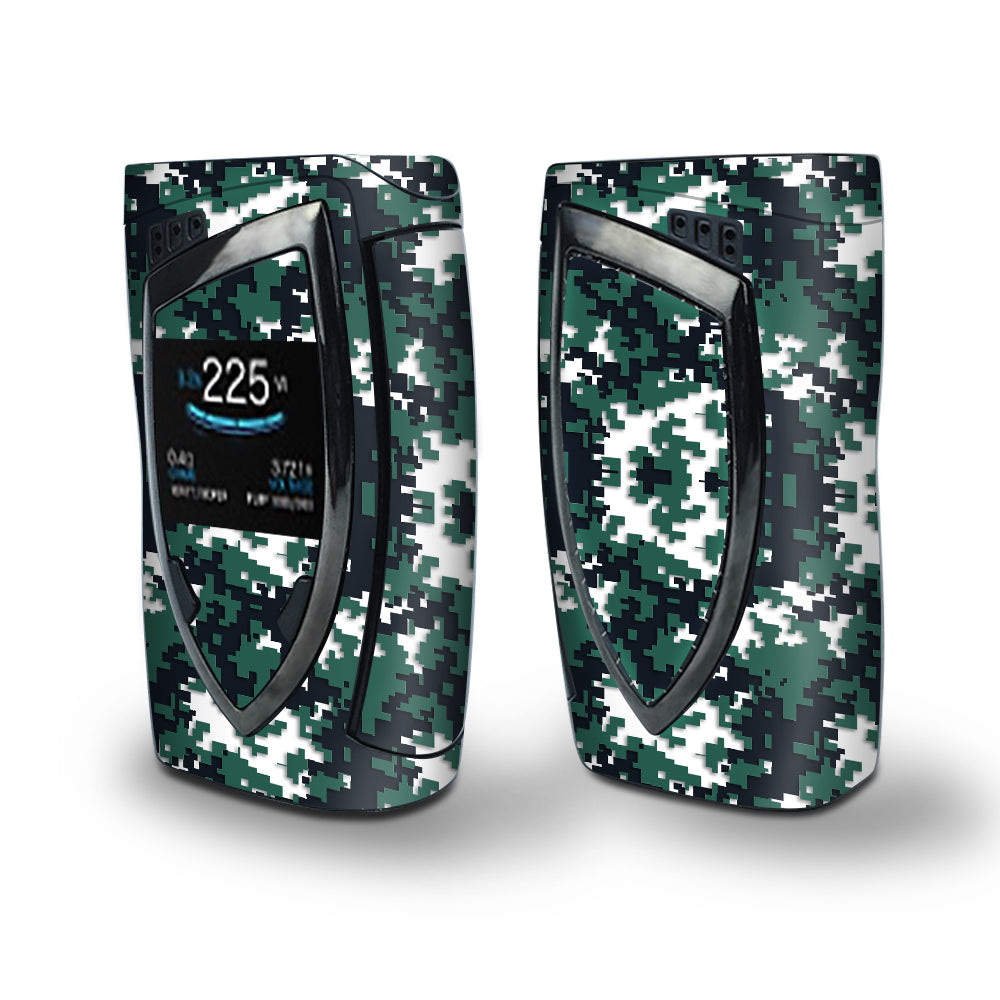 Skin Decal Vinyl Wrap for Smok Devilkin Kit 225w Vape (includes TFV12 Prince Tank Skins) skins cover / Digi Camo Sports Teams Colors digital camouflage Green Black