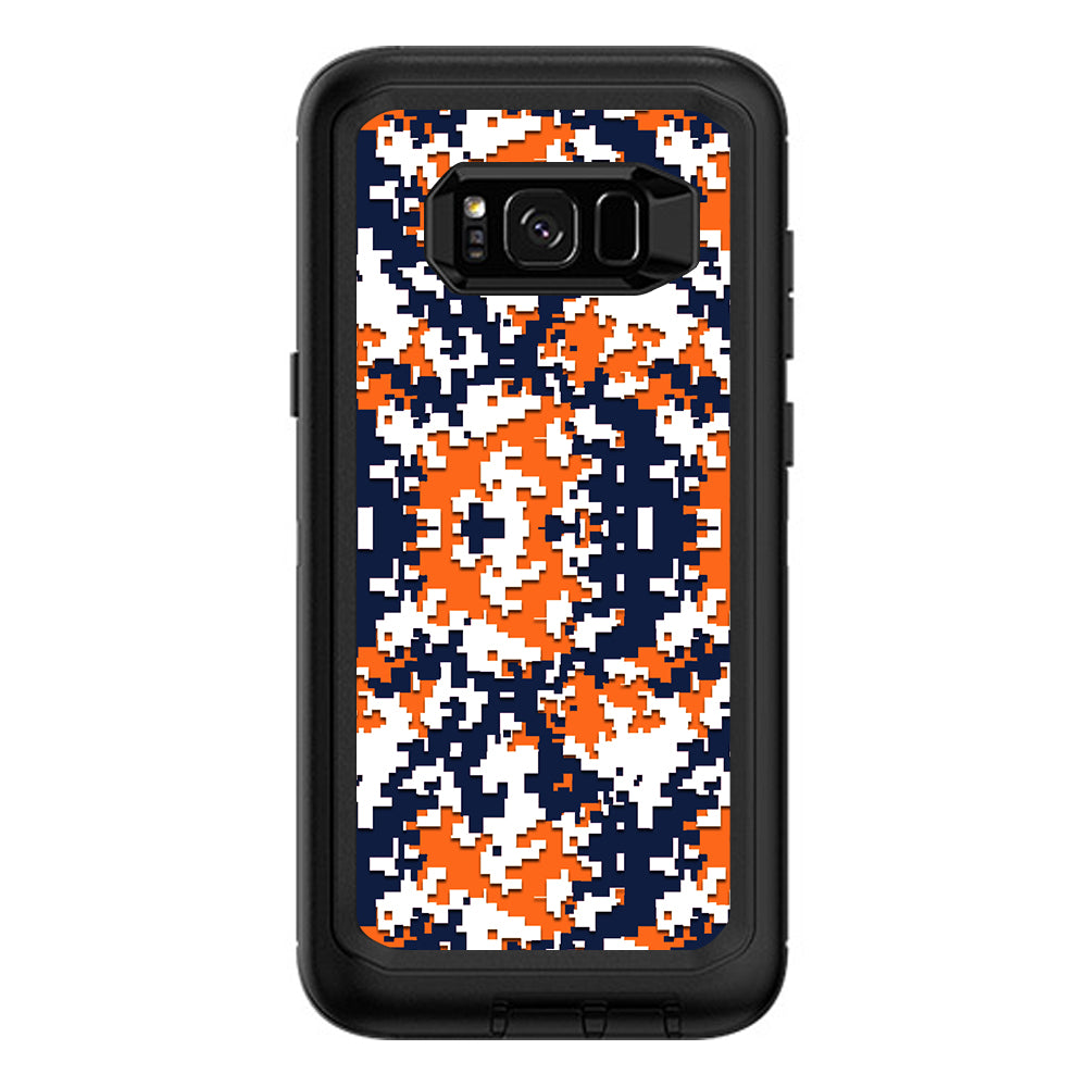  Digi Camo Team Colors Camouflage Orange Blue Otterbox Defender Samsung Galaxy S8 Plus Skin