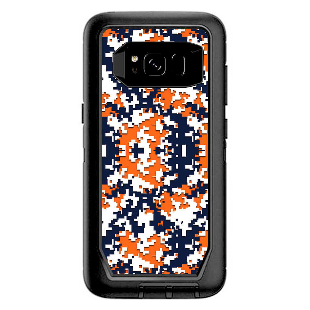  Digi Camo Team Colors Camouflage Orange Blue Otterbox Defender Samsung Galaxy S8 Skin