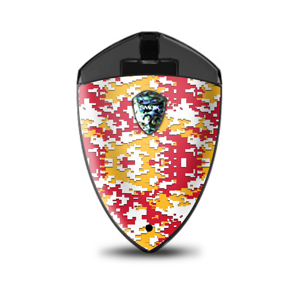  Digi Camo Sports Teams Colors Digital Camouflage Red Yellow Smok Rolo Badge Skin