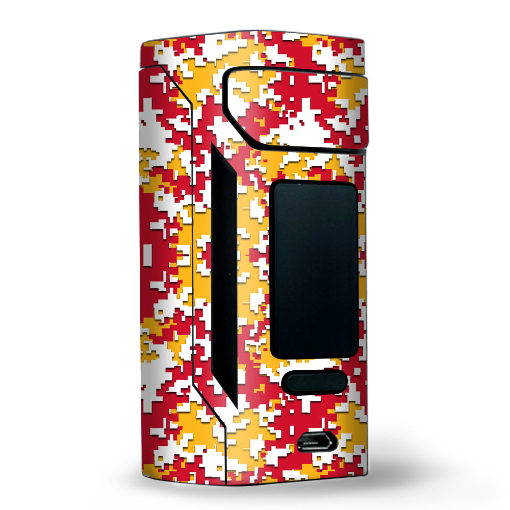  Digi Camo Team Colors Camouflage Red Yellow Wismec RX2 20700 Skin