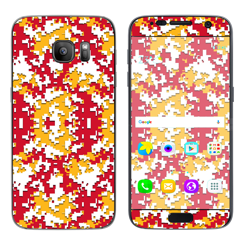  Digi Camo Team Colors Camouflage Red Yellow Samsung Galaxy S7 Skin