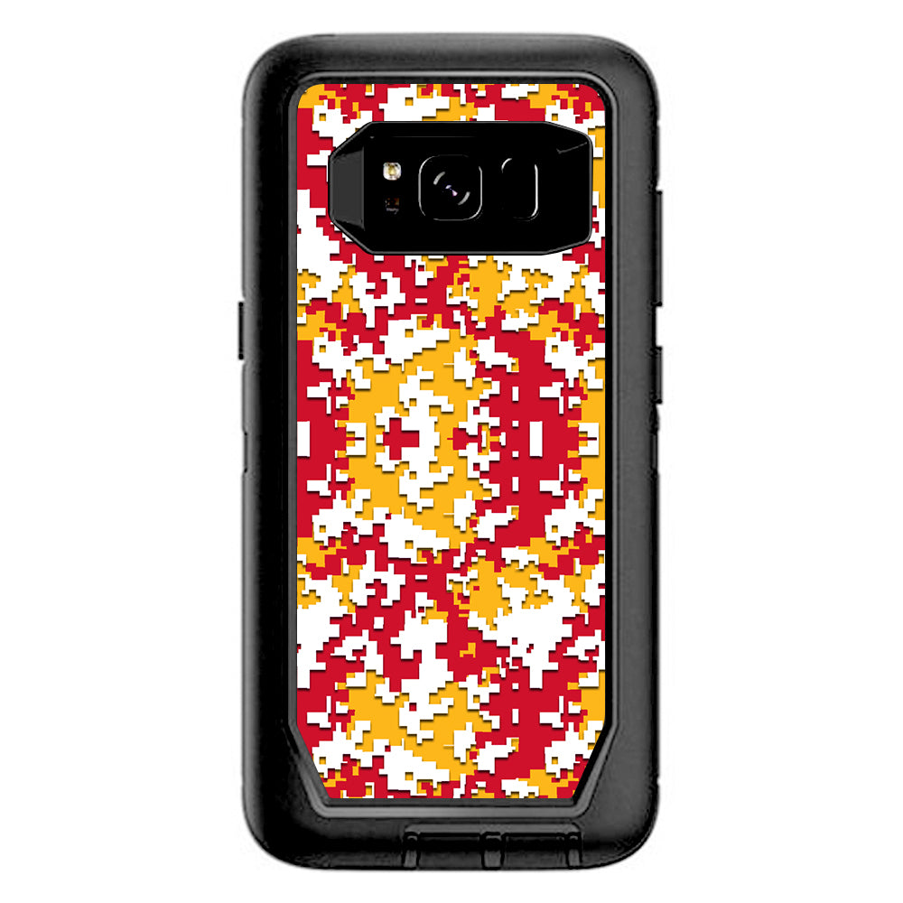  Digi Camo Team Colors Camouflage Red Yellow Otterbox Defender Samsung Galaxy S8 Skin