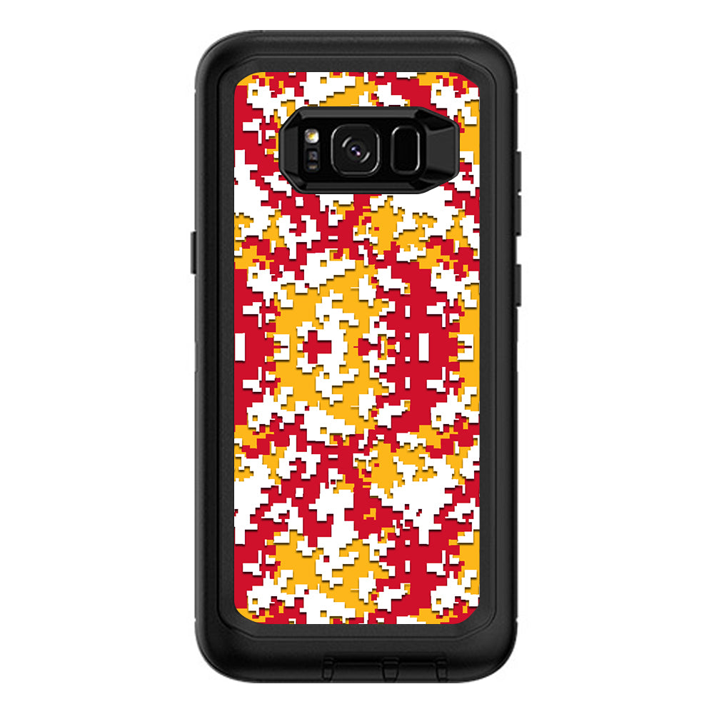  Digi Camo Team Colors Camouflage Red Yellow Otterbox Defender Samsung Galaxy S8 Plus Skin
