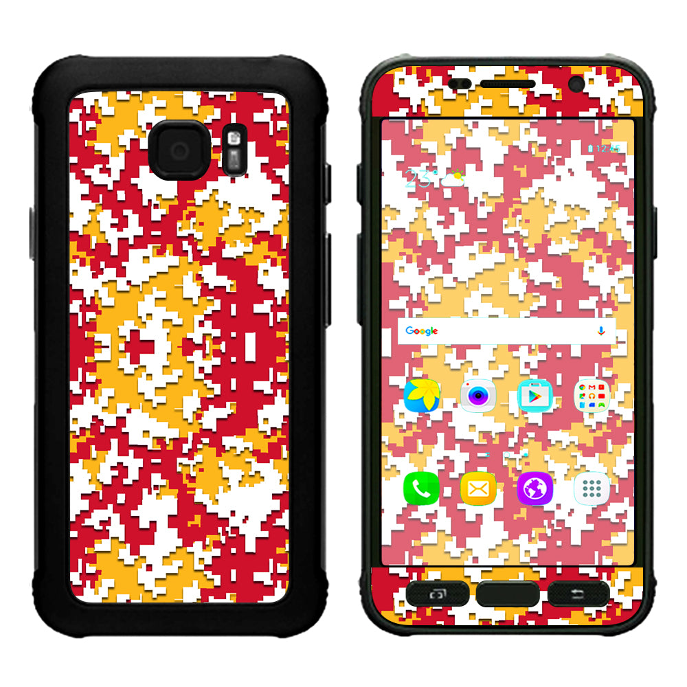  Digi Camo Team Colors Camouflage Red Yellow Samsung Galaxy S7 Active Skin