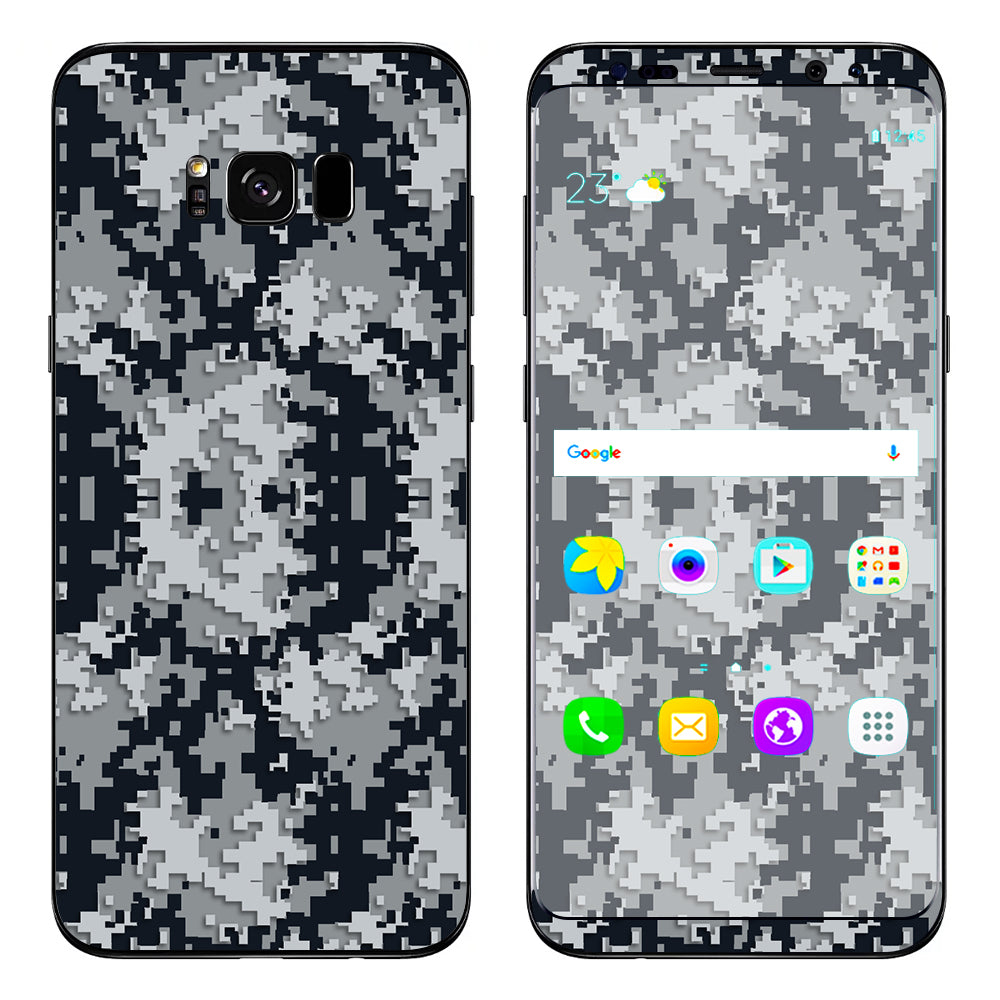  Digi Camo Team Colors Camouflage Black Silver Samsung Galaxy S8 Skin