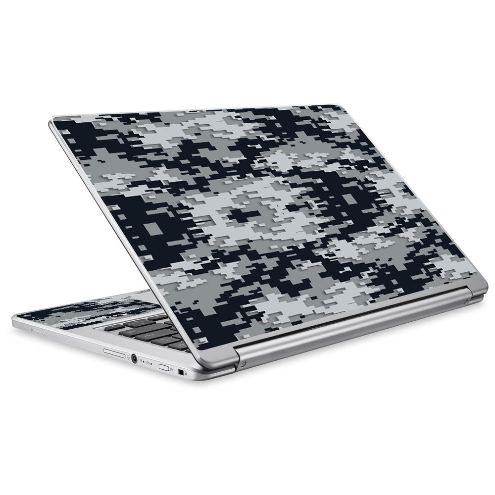  Digi Camo Team Colors Camouflage Black Silver Acer Chromebook R13 Skin