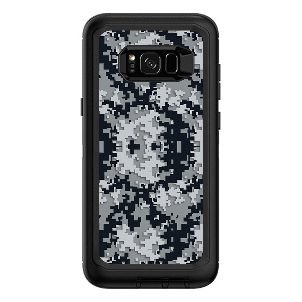  Digi Camo Team Colors Camouflage Black Silver Otterbox Defender Samsung Galaxy S8 Plus Skin