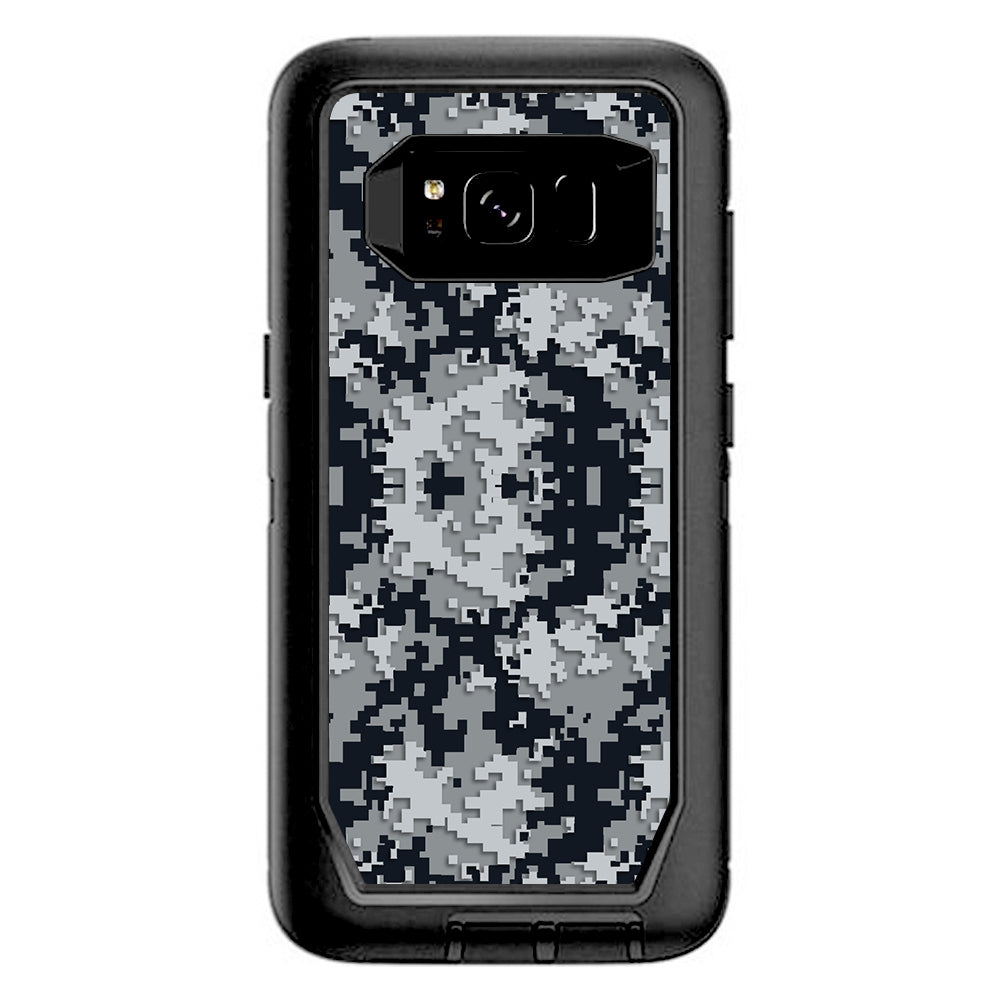  Digi Camo Team Colors Camouflage Black Silver Otterbox Defender Samsung Galaxy S8 Skin