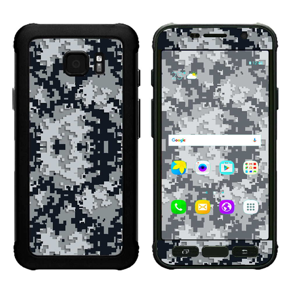  Digi Camo Team Colors Camouflage Black Silver Samsung Galaxy S7 Active Skin