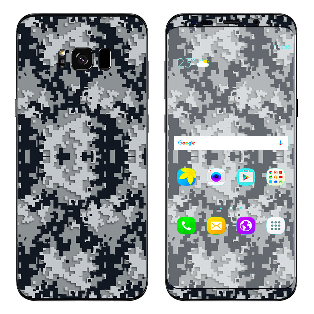  Digi Camo Team Colors Camouflage Black Silver Samsung Galaxy S8 Plus Skin