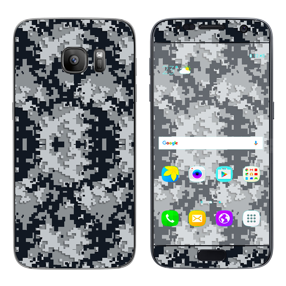  Digi Camo Team Colors Camouflage Black Silver Samsung Galaxy S7 Skin