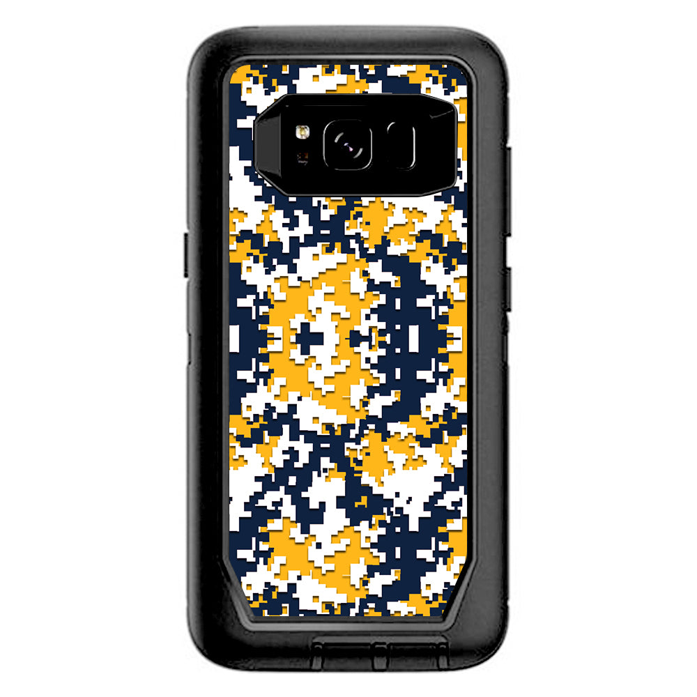 Digi Camo Team Colors Camouflage Blue Yellow Otterbox Defender Samsung Galaxy S8 Skin