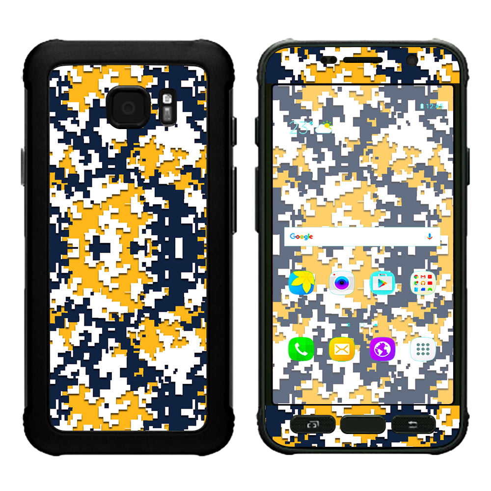  Digi Camo Team Colors Camouflage Blue Yellow Samsung Galaxy S7 Active Skin