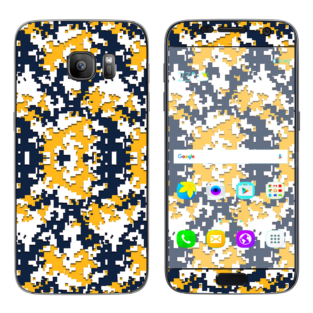  Digi Camo Team Colors Camouflage Blue Yellow Samsung Galaxy S7 Skin