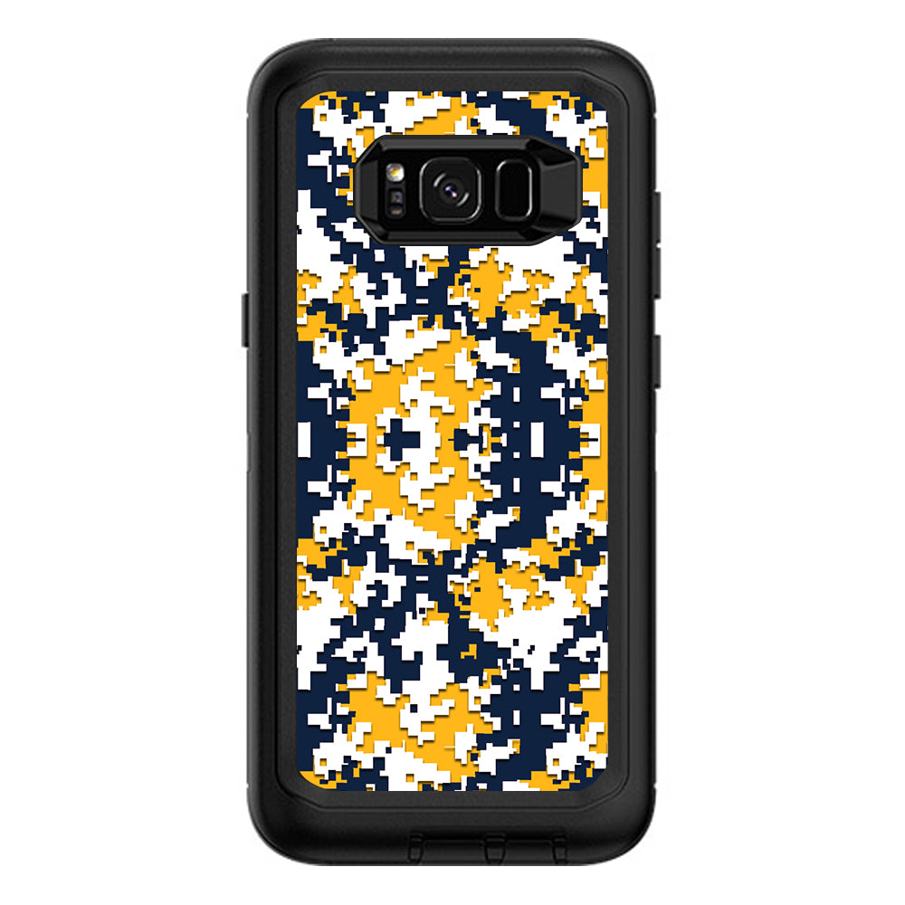  Digi Camo Team Colors Camouflage Blue Yellow Otterbox Defender Samsung Galaxy S8 Plus Skin