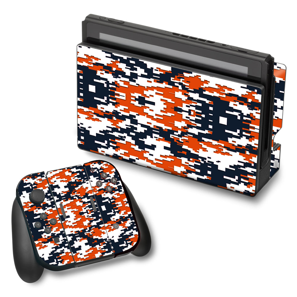  Digi Camo Team Colors Camouflage Orange Blue Nintendo Switch Skin