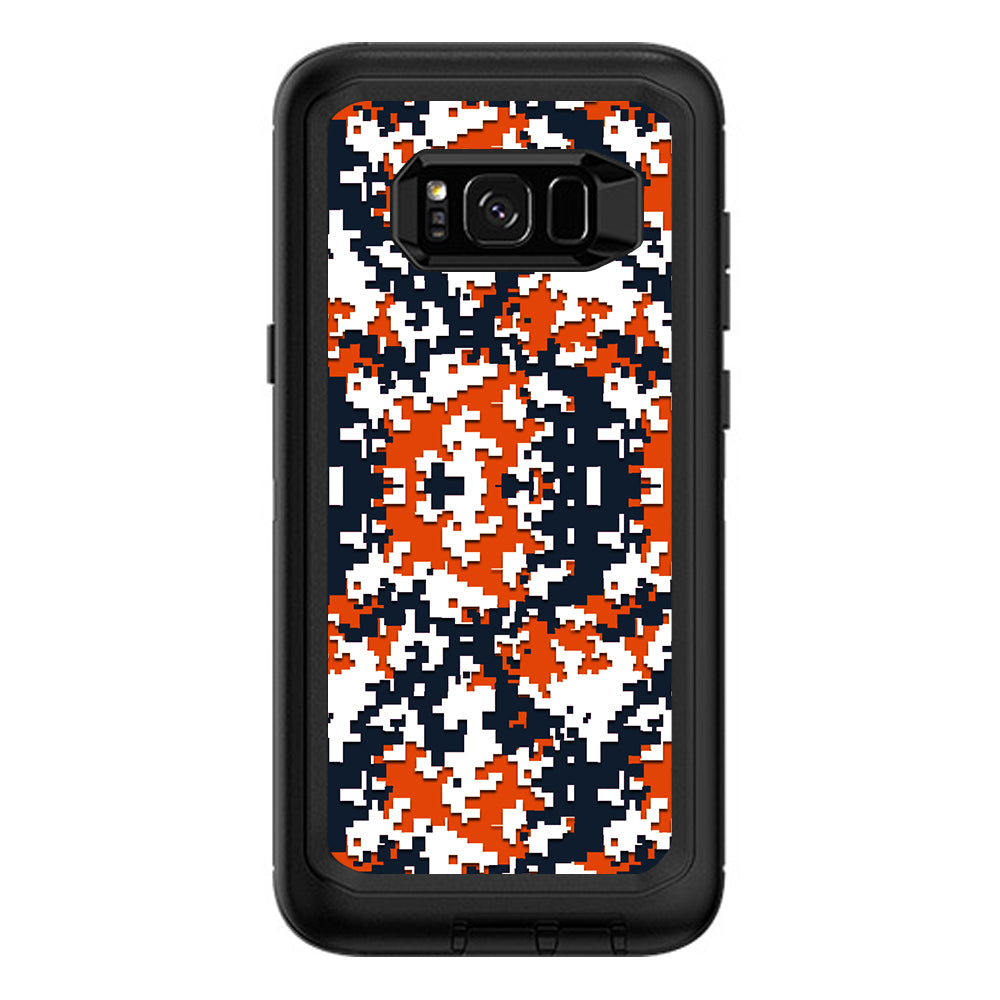  Digi Camo Team Colors Camouflage Orange Blue Otterbox Defender Samsung Galaxy S8 Plus Skin