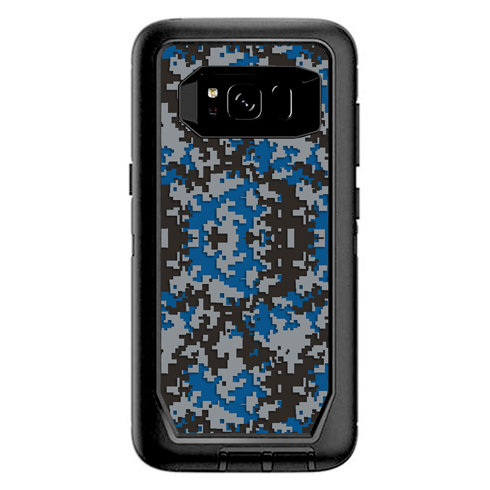  Digi Camo Team Colors Camouflage Blue Grey Otterbox Defender Samsung Galaxy S8 Skin