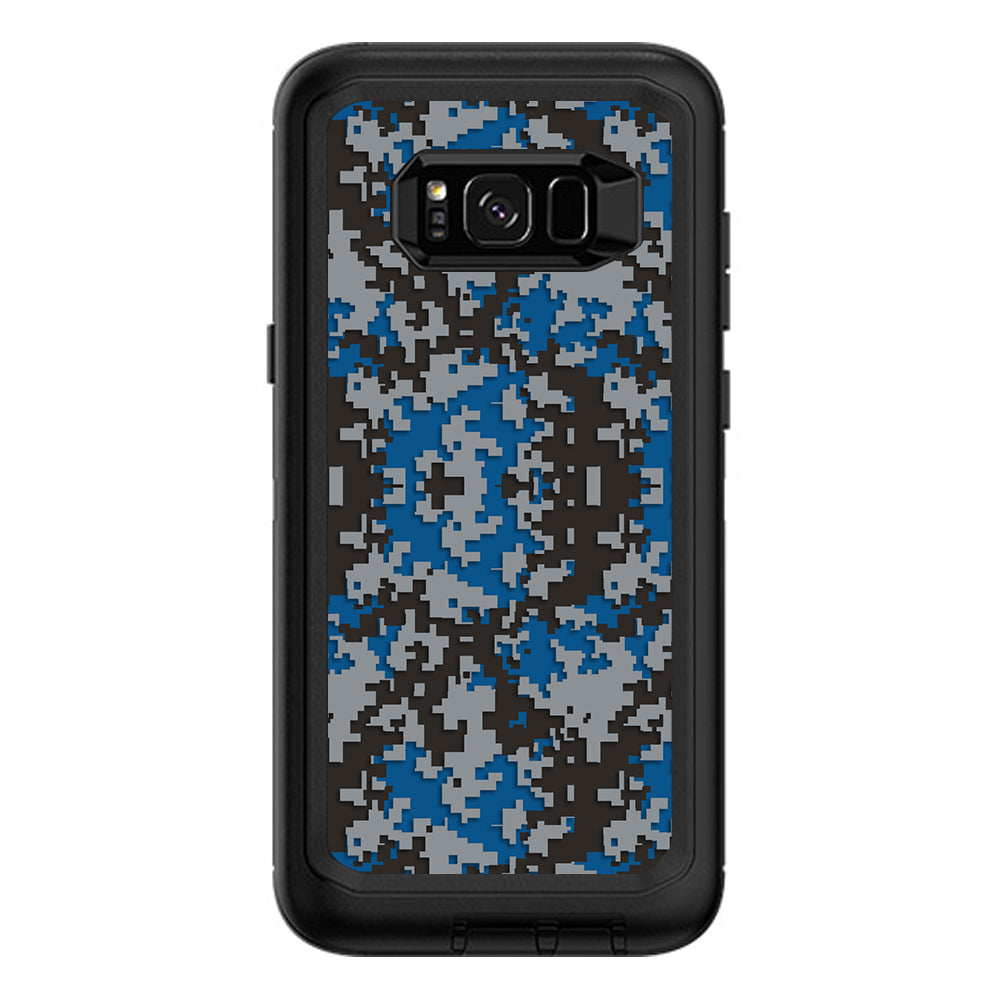  Digi Camo Team Colors Camouflage Blue Grey Otterbox Defender Samsung Galaxy S8 Plus Skin