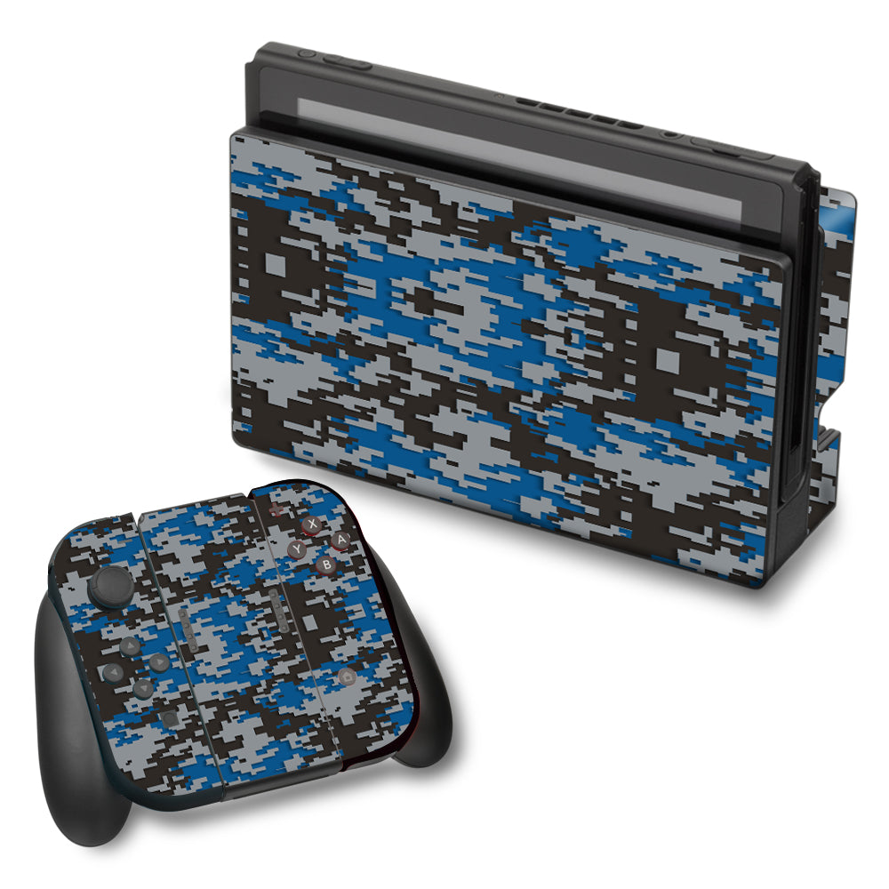  Digi Camo Team Colors Camouflage Blue Grey Nintendo Switch Skin