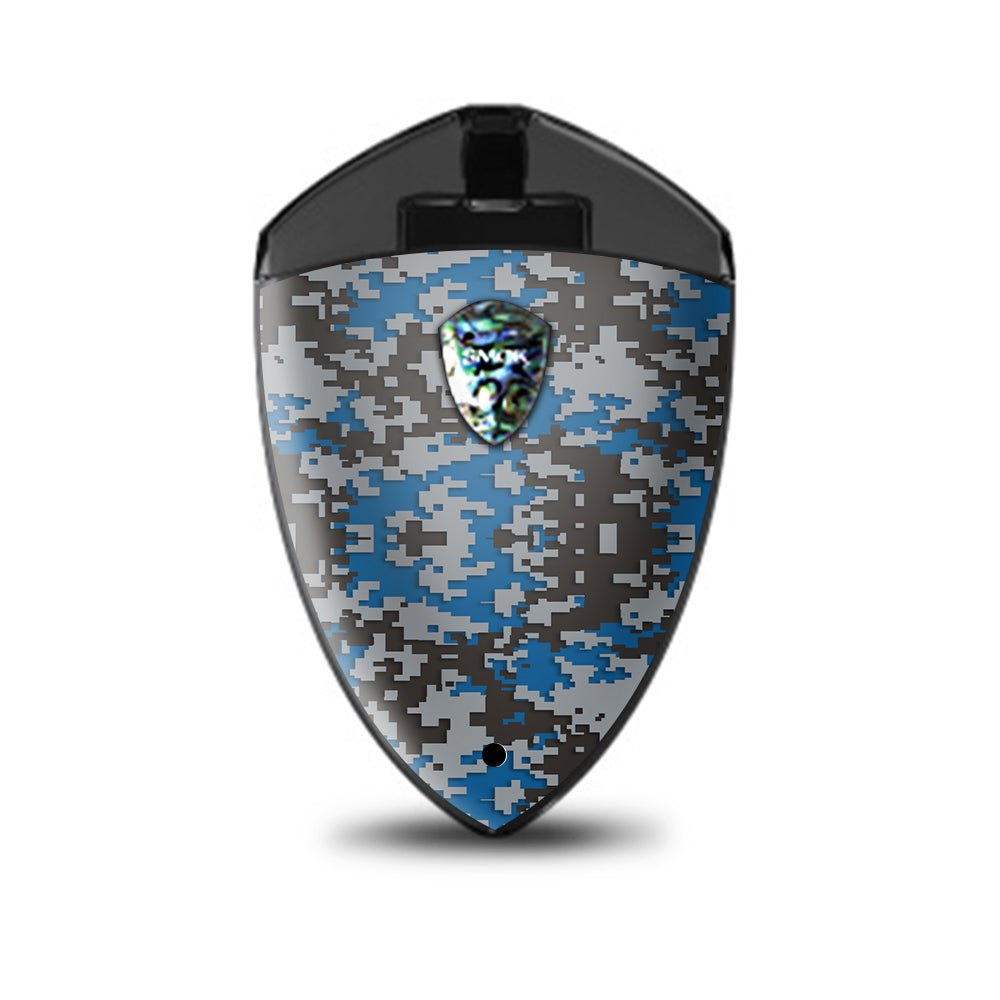  Digi Camo Sports Teams Colors Digital Camouflage Blue Grey Smok Rolo Badge Skin