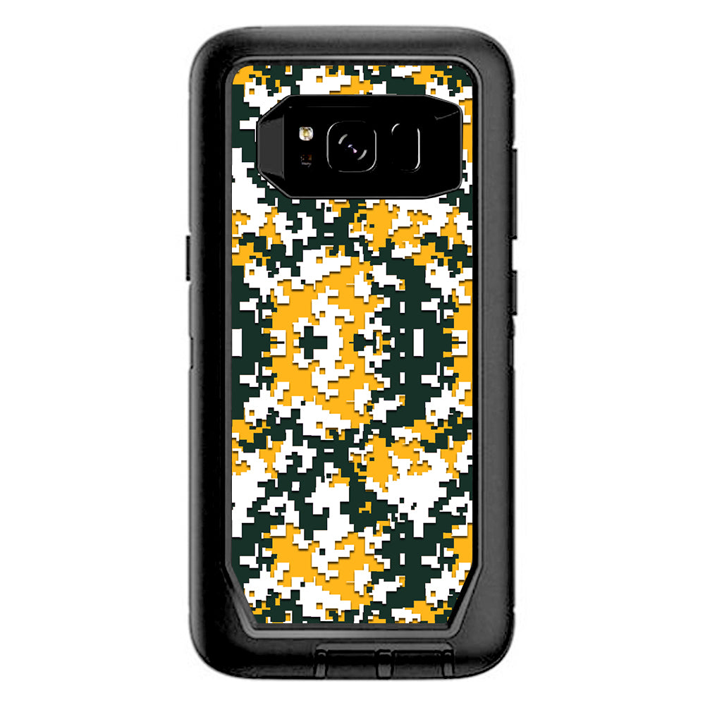  Digi Camo Team Colors Camouflage Green Yellow Otterbox Defender Samsung Galaxy S8 Skin