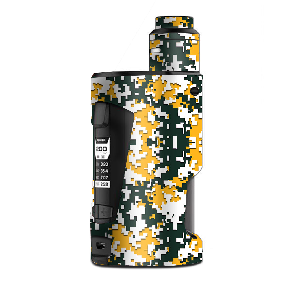  Digi Camo Sports Teams Colors Digital Camouflage Green Yellow G Box Squonk Geek Vape Skin