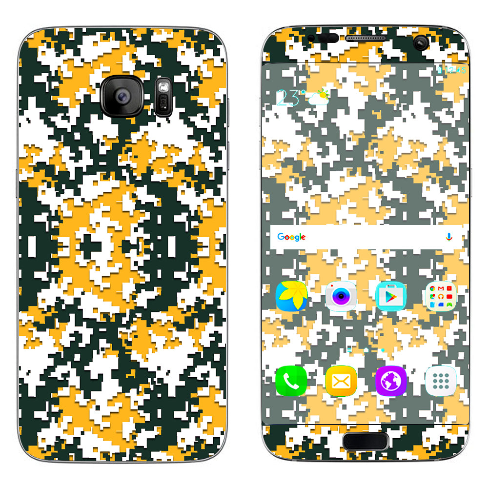  Digi Camo Team Colors Camouflage Green Yellow Samsung Galaxy S7 Edge Skin