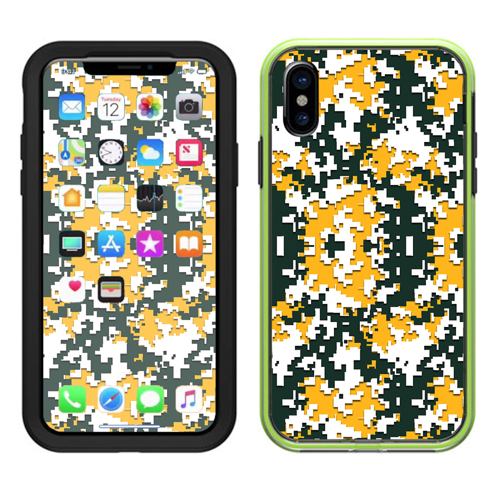  Digi Camo Team Colors Camouflage Green Yellow Lifeproof Slam Case iPhone X Skin