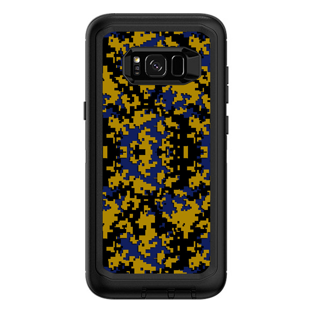  Digi Camo Team Colors Camouflage Blue Gold Otterbox Defender Samsung Galaxy S8 Plus Skin
