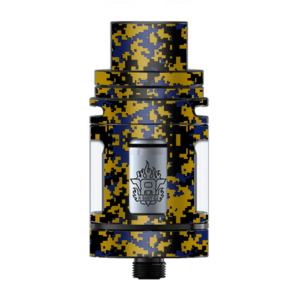  Digi Camo Sports Teams Colors Digital Camouflage Blue Gold TFV8 X-baby Tank Smok Skin