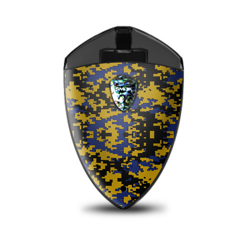  Digi Camo Sports Teams Colors Digital Camouflage Blue Gold Smok Rolo Badge Skin
