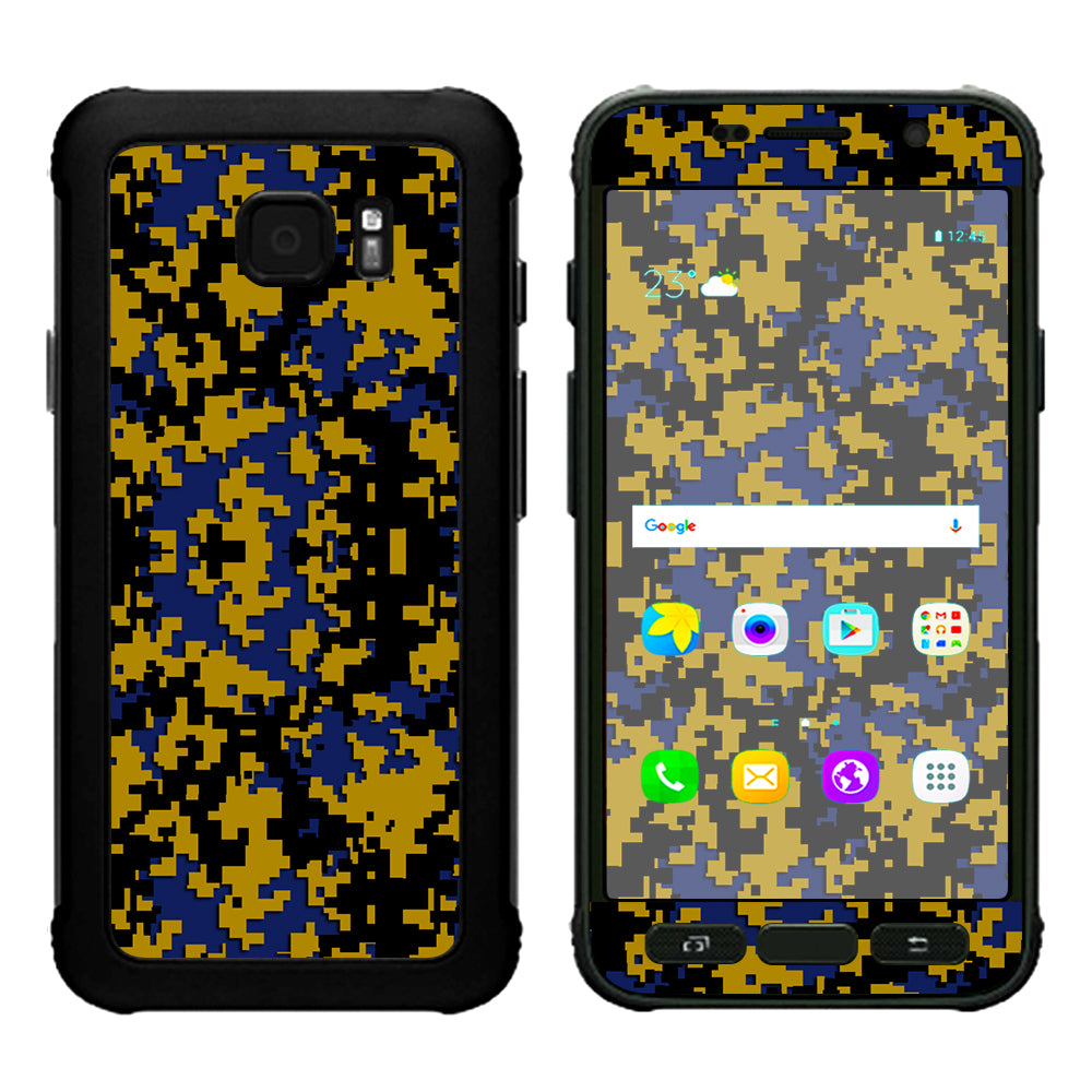  Digi Camo Team Colors Camouflage Blue Gold Samsung Galaxy S7 Active Skin
